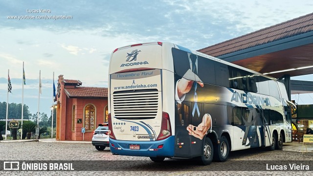 Empresa de Transportes Andorinha 7403 na cidade de Santa Cruz do Rio Pardo, São Paulo, Brasil, por Lucas Vieira. Número da foto: #12566808.