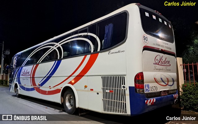 Líder Transporte e Turismo 3570 na cidade de Caldas Novas, Goiás, Brasil, por Carlos Júnior. Número da foto: #12566515.
