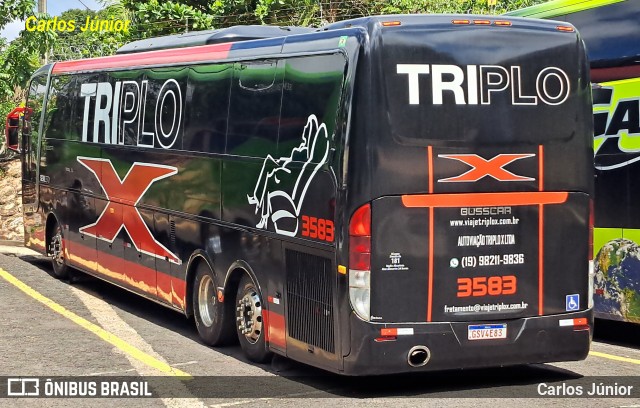 Triplo X Transporte e Turismo 3583 na cidade de Caldas Novas, Goiás, Brasil, por Carlos Júnior. Número da foto: #12566653.