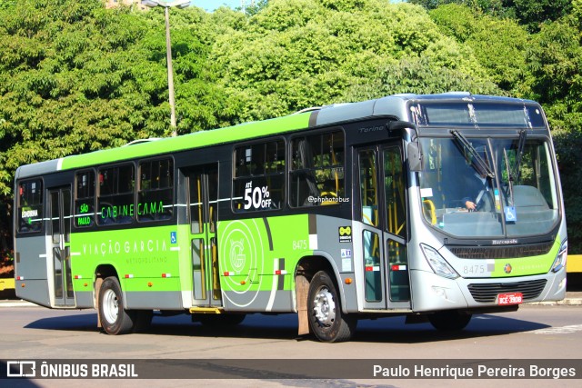 Viação Garcia 8475 na cidade de Londrina, Paraná, Brasil, por Paulo Henrique Pereira Borges. Número da foto: #12568016.