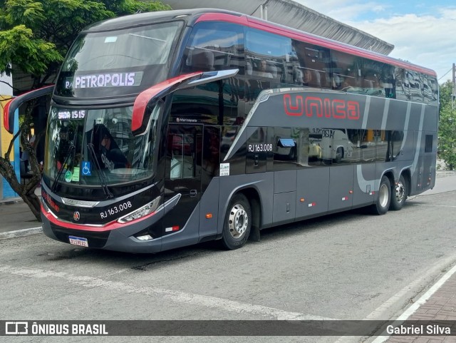 Transportes Única Petrópolis RJ 163.008 na cidade de Cabo Frio, Rio de Janeiro, Brasil, por Gabriel Silva. Número da foto: #12568309.