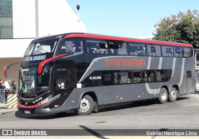Transportes Única Petrópolis RJ 163.008 na cidade de Rio de Janeiro, Rio de Janeiro, Brasil, por Gabriel Henrique Lima. Número da foto: #12569497.
