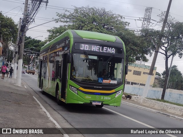 Viação Metrópole Paulista - Zona Leste 3 2654 na cidade de São Paulo, São Paulo, Brasil, por Rafael Lopes de Oliveira. Número da foto: #12570424.
