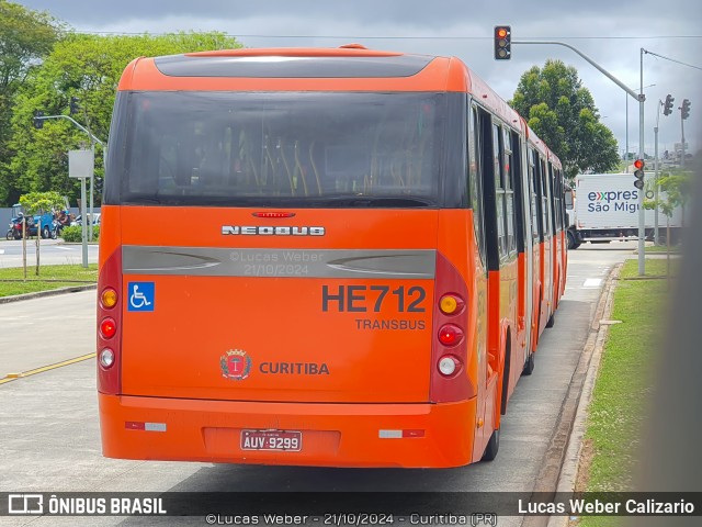 Auto Viação Redentor HE712 na cidade de Curitiba, Paraná, Brasil, por Lucas Weber Calizario. Número da foto: #12572683.