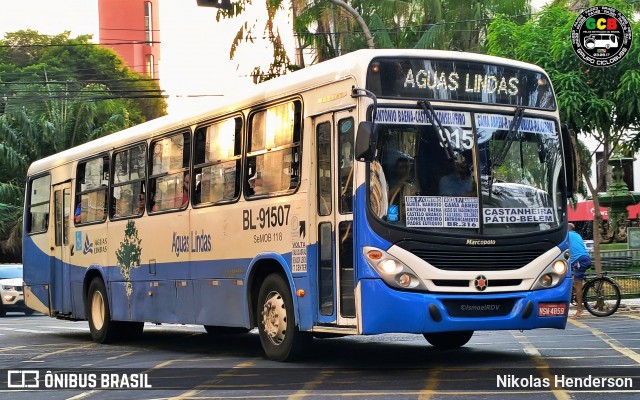 Transportes Águas Lindas BL-91507 na cidade de Belém, Pará, Brasil, por Nikolas Henderson. Número da foto: #12571345.