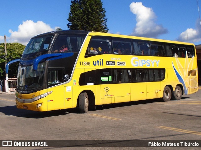 UTIL - União Transporte Interestadual de Luxo 11866 na cidade de Três Corações, Minas Gerais, Brasil, por Fábio Mateus Tibúrcio. Número da foto: #12572429.