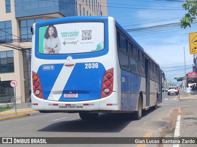 Transvida Transporte Coletivo 2036 na cidade de Ji-Paraná, Rondônia, Brasil, por Gian Lucas  Santana Zardo. Número da foto: #12572176.