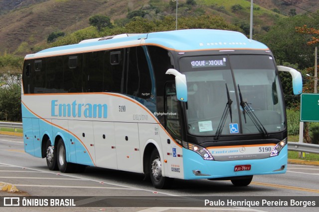 Emtram 5190 na cidade de Barra do Piraí, Rio de Janeiro, Brasil, por Paulo Henrique Pereira Borges. Número da foto: #12570739.