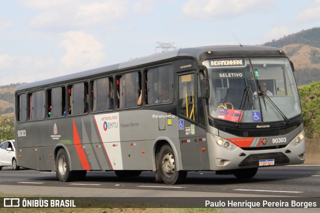 Empresa de Ônibus Pássaro Marron 90303 na cidade de Roseira, São Paulo, Brasil, por Paulo Henrique Pereira Borges. Número da foto: #12531002.