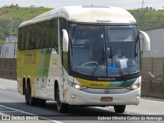 Empresa Gontijo de Transportes 18505 na cidade de Aparecida, São Paulo, Brasil, por Gabriel Oliveira Caldas da Nobrega. Número da foto: #12529544.