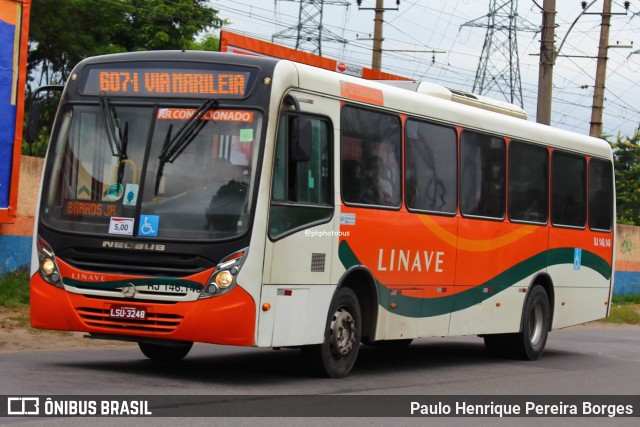 Linave Transportes RJ 146.146 na cidade de Nova Iguaçu, Rio de Janeiro, Brasil, por Paulo Henrique Pereira Borges. Número da foto: #12530878.