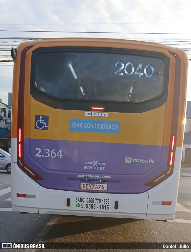 Mobibrasil São Lourenço >>> Mobi-PE 2.364 na cidade de Recife, Pernambuco, Brasil, por Daniel  Julio. Número da foto: #12574166.