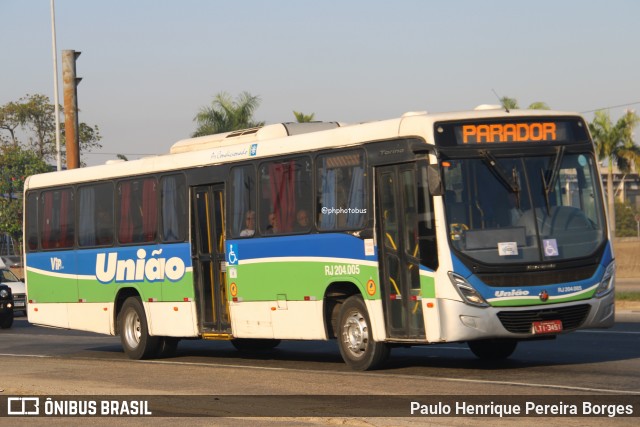 Viação União RJ 204.005 na cidade de Duque de Caxias, Rio de Janeiro, Brasil, por Paulo Henrique Pereira Borges. Número da foto: #12573675.