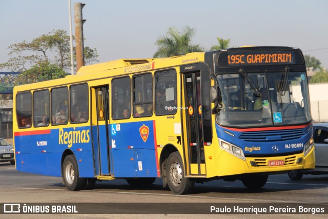 Auto Viação Reginas RJ 110.091 na cidade de Duque de Caxias, Rio de Janeiro, Brasil, por Paulo Henrique Pereira Borges. Número da foto: #12573670.