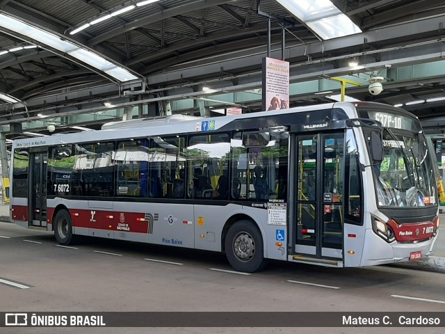Viação Gatusa Transportes Urbanos 7 6072 na cidade de São Paulo, São Paulo, Brasil, por Mateus C.  Cardoso. Número da foto: #12576611.