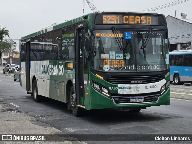 Viação Galo Branco RJ 181.004 na cidade de Niterói, Rio de Janeiro, Brasil, por Cleiton Linhares. Número da foto: #12576180.
