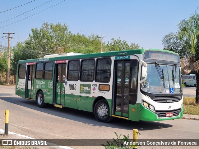 Viação Paraense Cuiabá Transportes 1008 na cidade de Cuiabá, Mato Grosso, Brasil, por Anderson Gonçalves da Fonseca. Número da foto: #12578626.