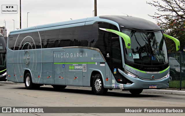 Viação Garcia 82119 na cidade de São Paulo, São Paulo, Brasil, por Moaccir  Francisco Barboza. Número da foto: #12577000.