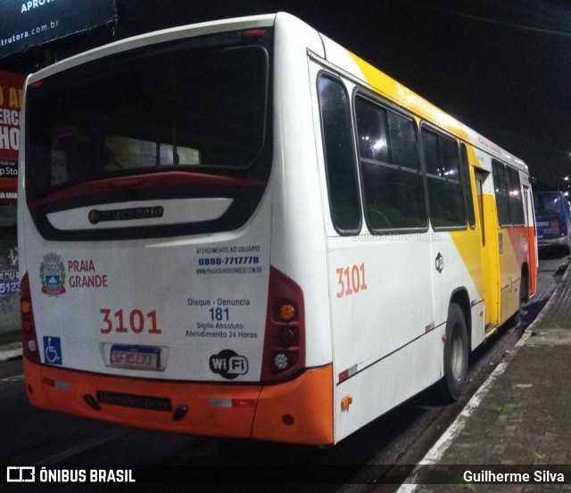 Viação Piracicabana Praia Grande 3101 na cidade de Praia Grande, São Paulo, Brasil, por Guilherme Silva. Número da foto: #12581824.