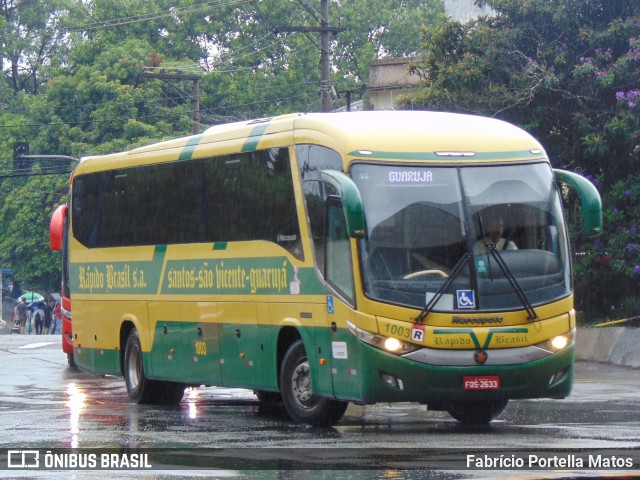 Viação Rápido Brasil 1003 na cidade de São Paulo, São Paulo, Brasil, por Fabrício Portella Matos. Número da foto: #12582500.