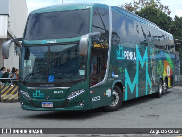 Empresa de Ônibus Nossa Senhora da Penha 64202 na cidade de Rio de Janeiro, Rio de Janeiro, Brasil, por Augusto César. Número da foto: #12584633.
