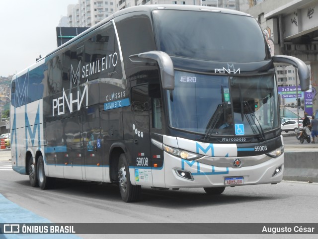 Empresa de Ônibus Nossa Senhora da Penha 59008 na cidade de Rio de Janeiro, Rio de Janeiro, Brasil, por Augusto César. Número da foto: #12587705.