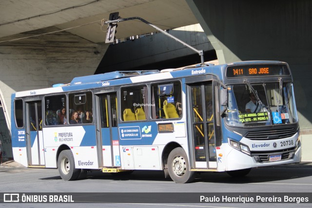 SM Transportes 20738 na cidade de Belo Horizonte, Minas Gerais, Brasil, por Paulo Henrique Pereira Borges. Número da foto: #12589487.