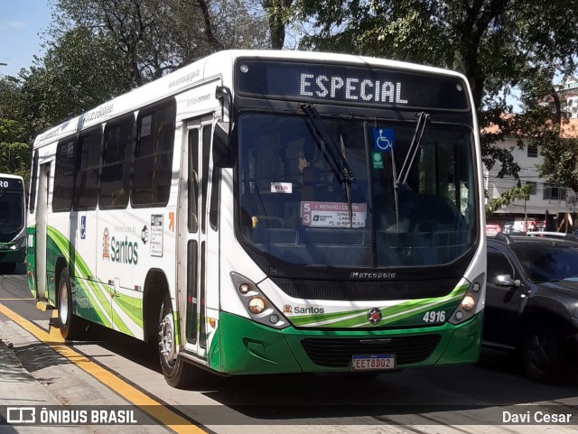 Viação Piracicabana Santos 4916 na cidade de Santos, São Paulo, Brasil, por Davi Cesar. Número da foto: #12591442.