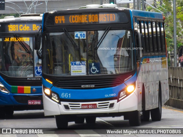 Transportadora Globo 661 na cidade de Recife, Pernambuco, Brasil, por Wendel Miguel /MIGUELPHOTOBUS. Número da foto: #12595814.