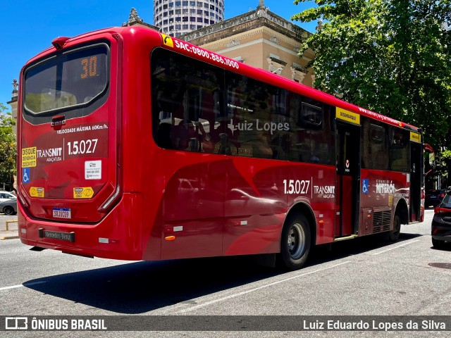 Viação Araçatuba 1.5.027 na cidade de Niterói, Rio de Janeiro, Brasil, por Luiz Eduardo Lopes da Silva. Número da foto: #12595200.