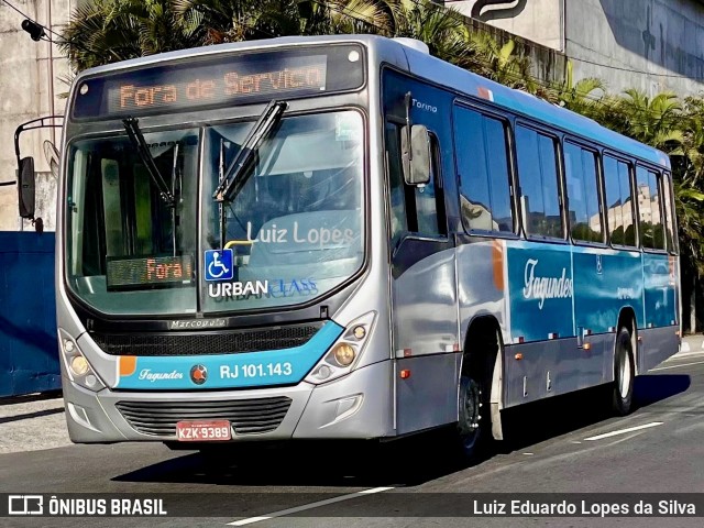 Auto Ônibus Fagundes RJ 101.143 na cidade de Niterói, Rio de Janeiro, Brasil, por Luiz Eduardo Lopes da Silva. Número da foto: #12598538.