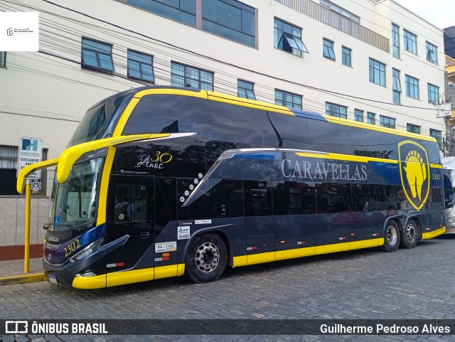 Caravellas Transportes e Turismo 2302 na cidade de Lambari, Minas Gerais, Brasil, por Guilherme Pedroso Alves. Número da foto: #12601423.
