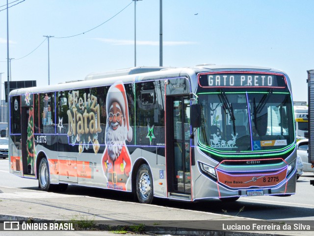 Viação Gato Preto 8 2775 na cidade de São Paulo, São Paulo, Brasil, por Luciano Ferreira da Silva. Número da foto: #12599738.