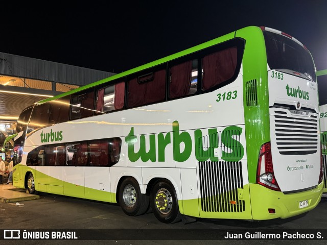 TurBus 3183 na cidade de Santiago, Santiago, Metropolitana de Santiago, Chile, por Juan Guillermo Pacheco S.. Número da foto: #12599105.