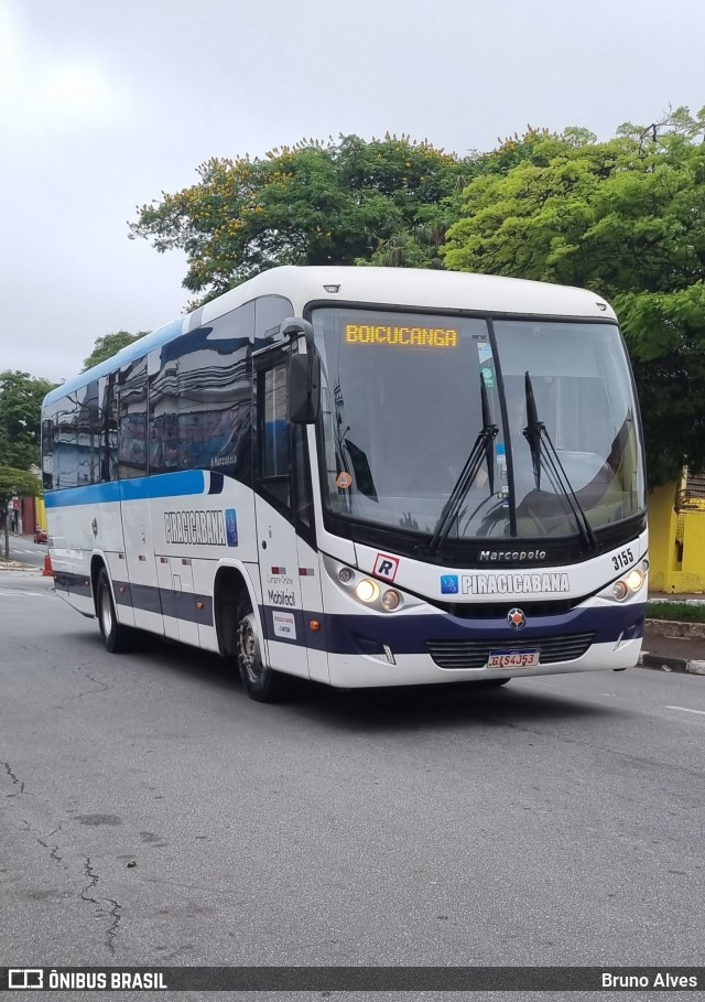 Viação Piracicabana 3155 na cidade de Ferraz de Vasconcelos, São Paulo, Brasil, por Bruno Alves. Número da foto: #12532279.