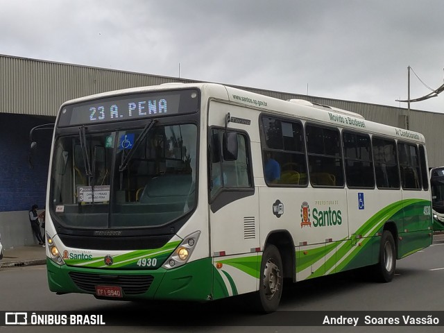 Viação Piracicabana Santos 4930 na cidade de Santos, São Paulo, Brasil, por Andrey  Soares Vassão. Número da foto: #12531961.