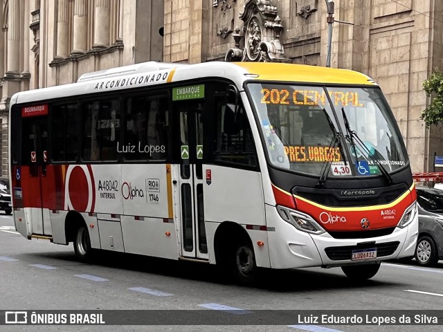 Auto Viação Alpha A48042 na cidade de Rio de Janeiro, Rio de Janeiro, Brasil, por Luiz Eduardo Lopes da Silva. Número da foto: #12532941.