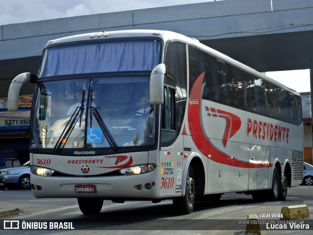 Viação Presidente 3610 na cidade de Belo Horizonte, Minas Gerais, Brasil, por Lucas Vieira. Número da foto: #12532827.