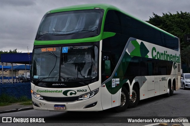 Viação Continental de Transportes 1003 na cidade de São Paulo, São Paulo, Brasil, por Wanderson Vinícius Amorim. Número da foto: #12602758.