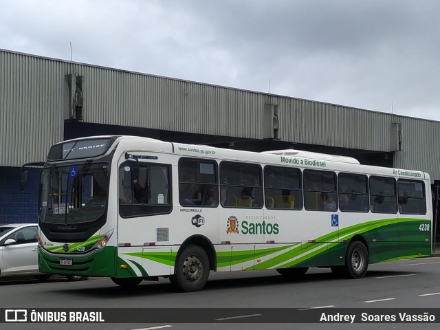 Viação Piracicabana Santos 4230 na cidade de Santos, São Paulo, Brasil, por Andrey  Soares Vassão. Número da foto: #12535022.