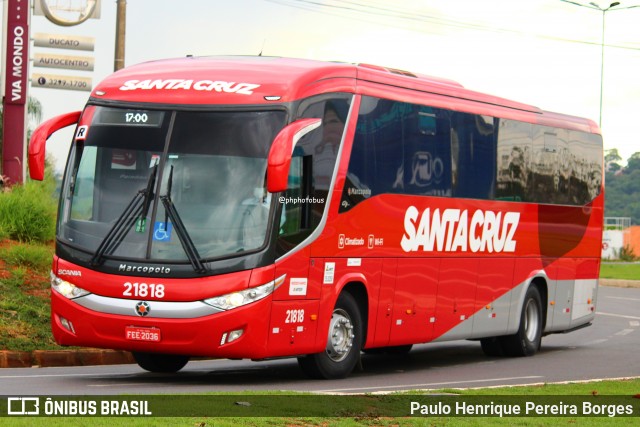 Viação Santa Cruz 21818 na cidade de Alfenas, Minas Gerais, Brasil, por Paulo Henrique Pereira Borges. Número da foto: #12538226.