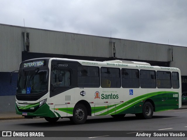 Viação Piracicabana Santos 4408 na cidade de Santos, São Paulo, Brasil, por Andrey  Soares Vassão. Número da foto: #12541244.