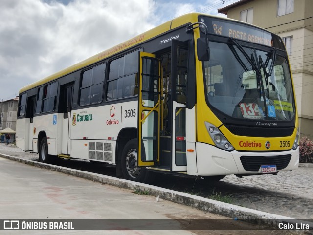 Coletivo Transportes 3505 na cidade de Caruaru, Pernambuco, Brasil, por Caio Lira. Número da foto: #12540889.