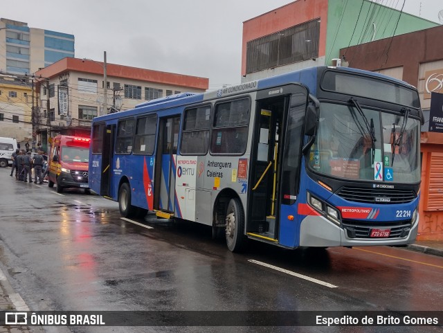 Viação Cidade de Caieiras 22.214 na cidade de Franco da Rocha, São Paulo, Brasil, por Espedito de Brito Gomes. Número da foto: #12538984.