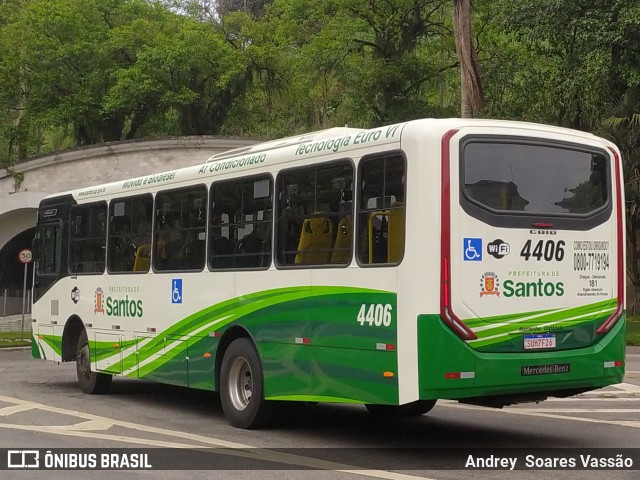 Viação Piracicabana Santos 4406 na cidade de Santos, São Paulo, Brasil, por Andrey  Soares Vassão. Número da foto: #12541236.