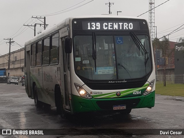 Viação Piracicabana Santos 4264 na cidade de Santos, São Paulo, Brasil, por Davi Cesar. Número da foto: #12538867.