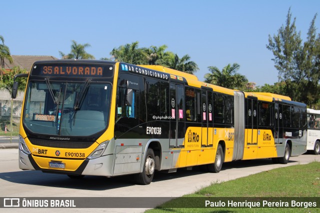 Mobi Rio E901038 na cidade de Rio de Janeiro, Rio de Janeiro, Brasil, por Paulo Henrique Pereira Borges. Número da foto: #12543019.