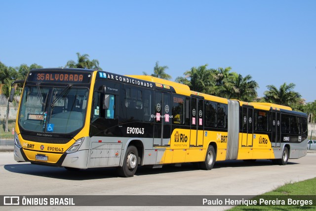 Mobi Rio E901043 na cidade de Rio de Janeiro, Rio de Janeiro, Brasil, por Paulo Henrique Pereira Borges. Número da foto: #12543025.