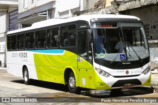 Costa Verde Transportes RJ 217.026 na cidade de Rio de Janeiro, Rio de Janeiro, Brasil, por Paulo Henrique Pereira Borges. Número da foto: #12543010.