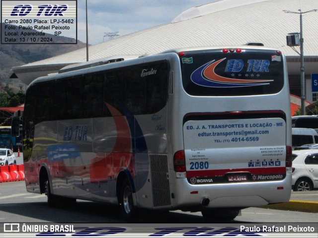 ED Tur Transportes e Locação 2080 na cidade de Aparecida, São Paulo, Brasil, por Paulo Rafael Peixoto. Número da foto: #12541894.